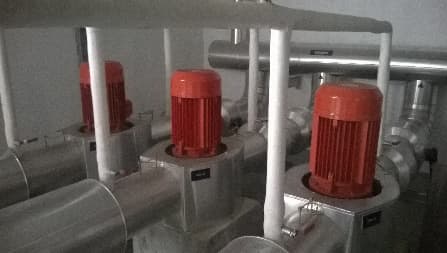 Pump skid, mechanical plant room